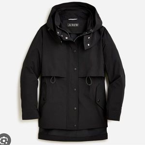 J crew rain jacket black women